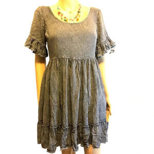 Vintage Exist Fit Flare Babydoll Knee Length Beach Summer Minidress Dark Goth S